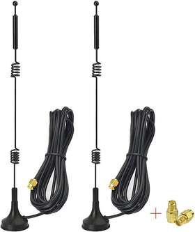 Usc047 Bingfu 2-pack Dual Band Wifi Antenna Magnetic Base Rp-sma Sma Male For Wireless Router