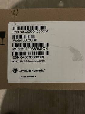 5082chh Cambium Networks Ptp 5ghz Radio Connecterized