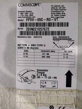 Ffvv-65c-r3-v1 Commscope New No Box 8-port Sector Antenna