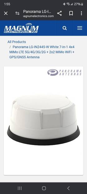 Lg-in2445-w-2 Lg Panorama Antenna 7-in-1 5g Dome With 2m Extension Cables