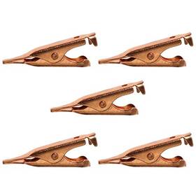 Meetoot Tt-scstfa-27-10-re 10pcs 27mm Solid Copper Smooth Toothless Flat Alligator Clip Small