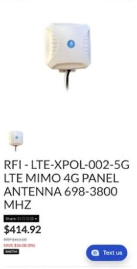 Rfi Lte-xpol-002-5g Directional Lte/5g/4g Antenna 698-3800mhz 11dbi Sma