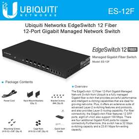 Es-12f Ubiquiti Networks Edgeswitch 12 Fiber Managed Gigabit Switch Port