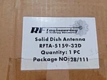Engineering RFTA-5159-32D Dual Pol Solid 3FT Parabolic Dish 5.1-5.85GHZ 32DBI. Fixed Price $100.00.