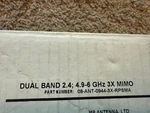 Mp Antenna Dual Band 2.4 4.9-6 Ghz Mimo 08-ANT-0944-3X-RPSMA. Fixed Price $99.99.