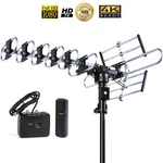 Amplified Digital Hdtv Antenna Five Star 200 Mile 360 Rotation For Outdoor Use. Fixed Price $65.95.
