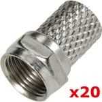 20 Pack RG6 F-type Twist Coaxial Cable Cctv Rf Connector Plug Male. Fixed Price $6.95.
