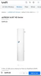 Ubiquiti Air Prism AP-5AC-90-HD. Fixed Price $250.00.