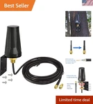 Omni-directional 5DBI 4G Lte Antenna With 10FT Coaxial Cable And Mounting Kit. Fixed Price $30.99.