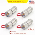 4PCS PL259 Uhf Male Connector For 1/2" Corrugated Coaxial Cable Andrew LDF4-50A. Fixed Price $21.24.