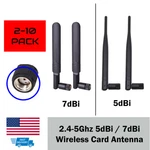 2X 10X Pack Rp-sma 5, 7 Dbi Antenna For Wifi 2.4GHZ/5GHZ Wireless Card Router. Fixed Price $9.49.