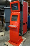 Olea Red Kiosks Display With Custom Crate OCT210275-013. Fixed Price $500.00.